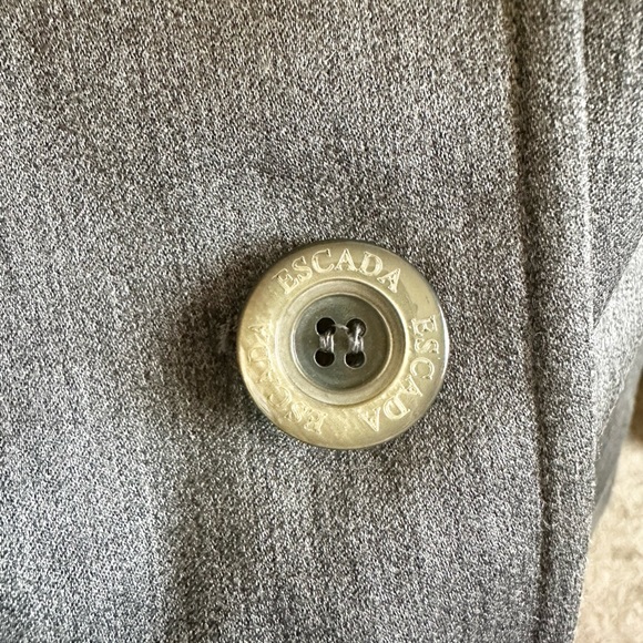 Escada Margaretha Ley Wool Blazer Gray With Shoulder Pads Size 44 ￼ - Picture 5 of 10